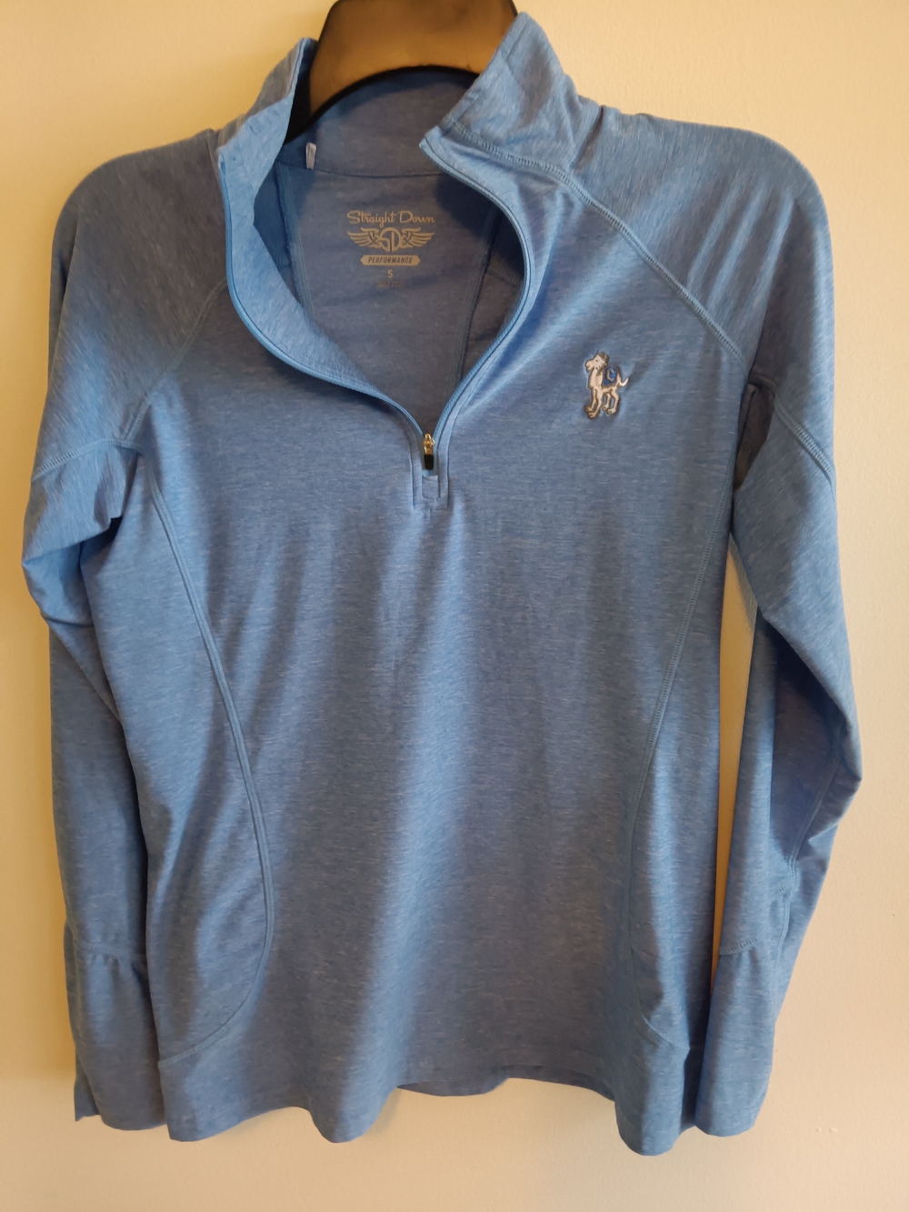 Straight Down Men's Light Blue Quarter-Zip Performance Sweater